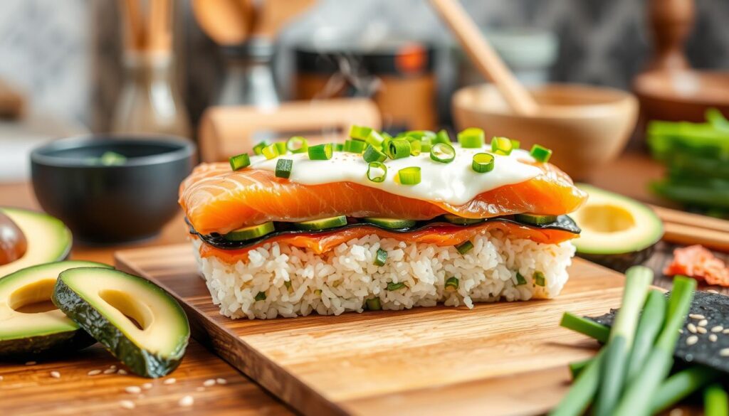 Salmon Sushi Bake Assembly