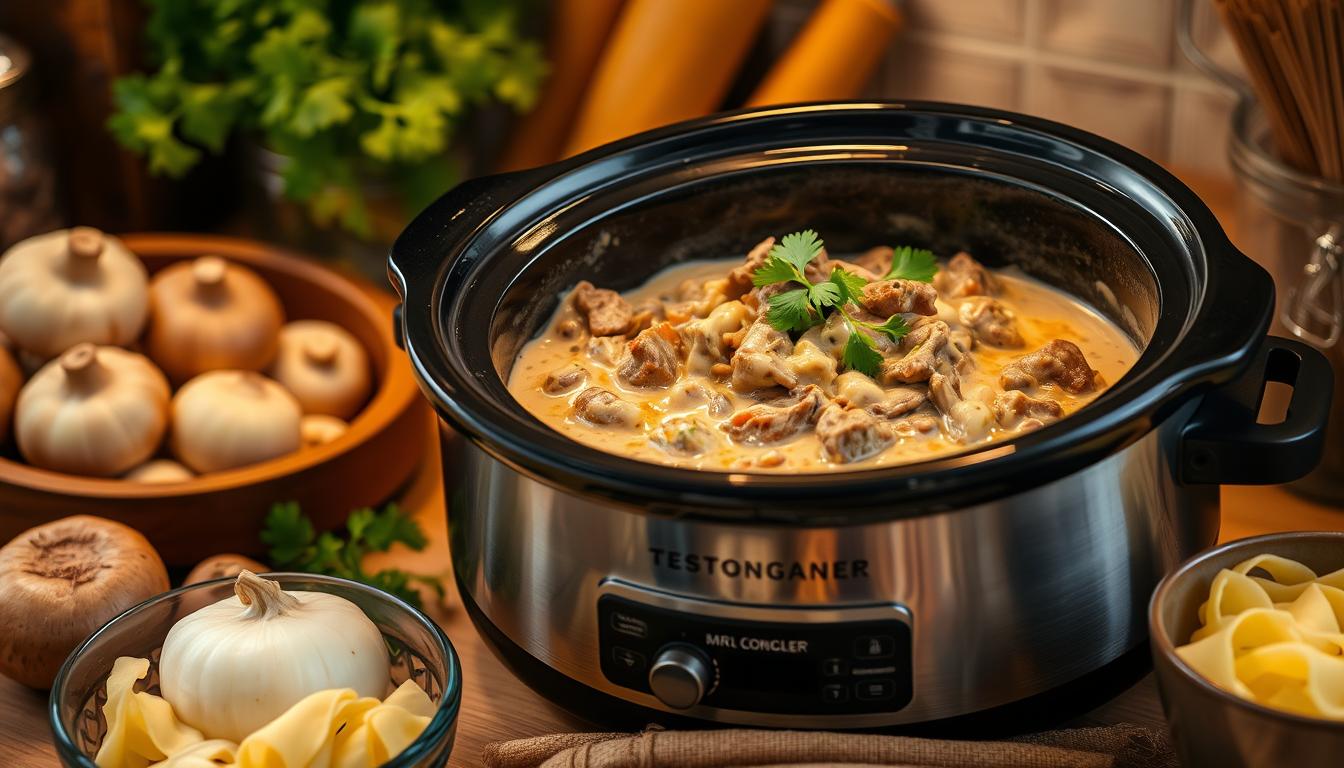 beef stroganoff crock pot