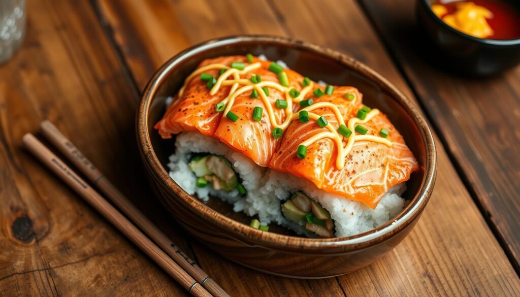 salmon sushi bake