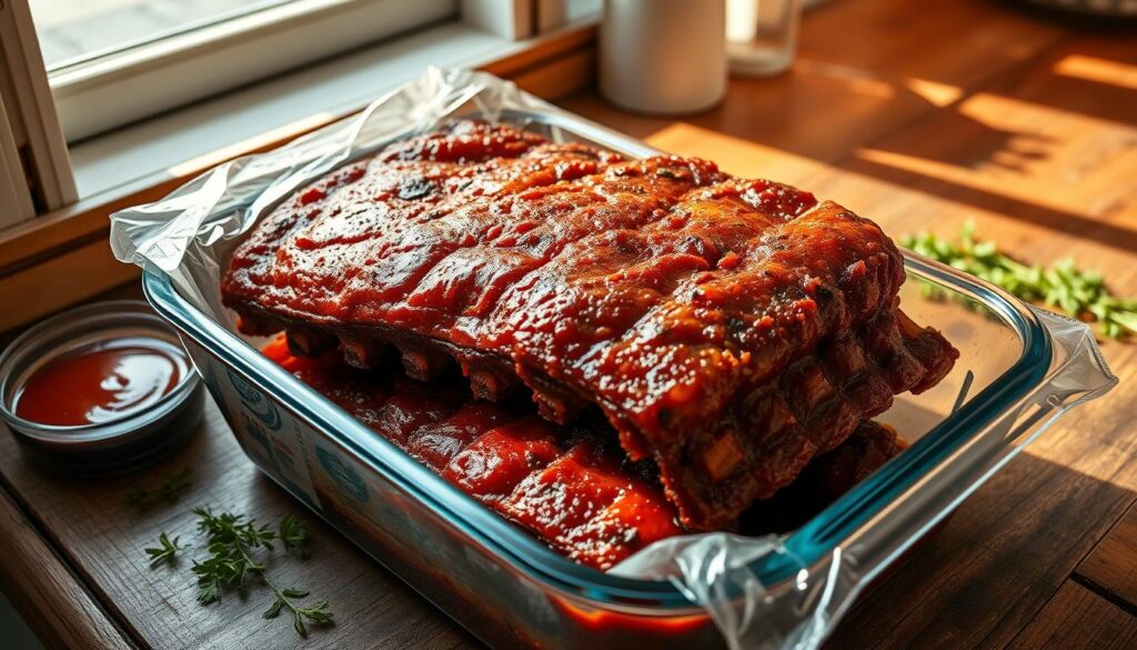 storing cooked ribs